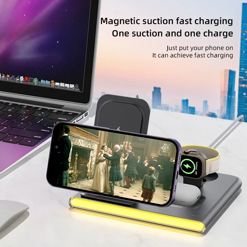 Iwatch Smartwatch - 4in1 Foldable Magnetic Wireless Charger Station