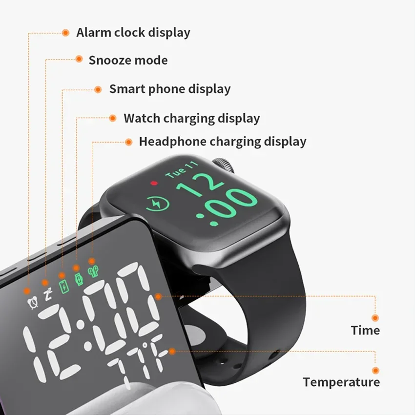 Wireless Charger Alarm Clock S - огляд і ціна Iwatch Smartwatch