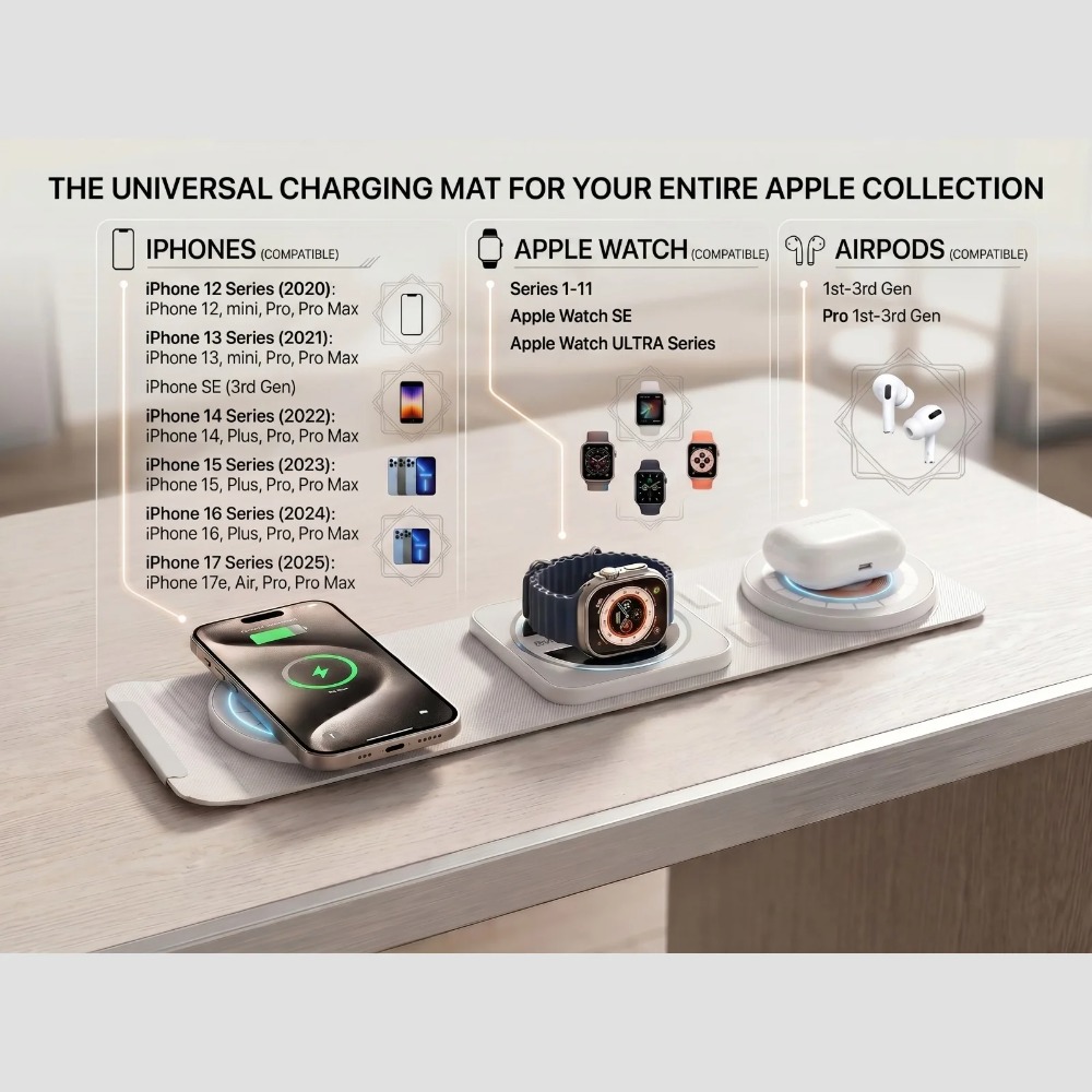 3 in 1  Fast Charging Station  - огляд і ціна Watch 7 Smartwatch Iphone