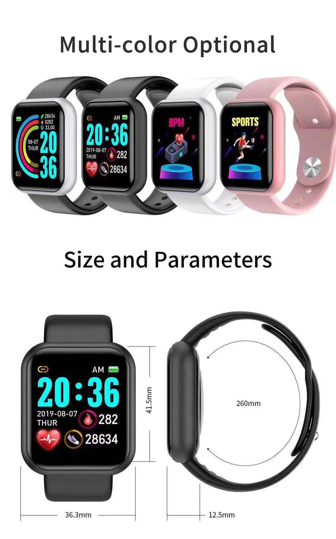 D20 Pro Smart Watch Men Y68 Sm - огляд і ціна Smartwatch Digital Watches For Men