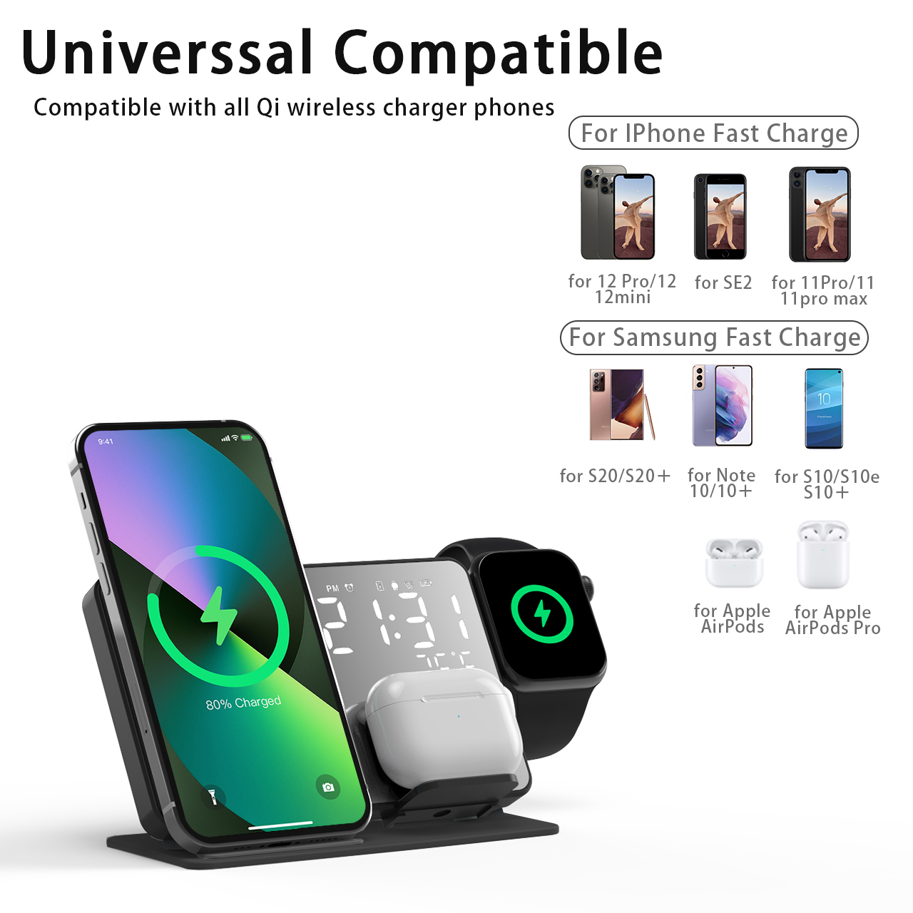 3 in 1 Wireless Charger For iP - огляд і ціна Watch 7 Smartwatch Iphone
