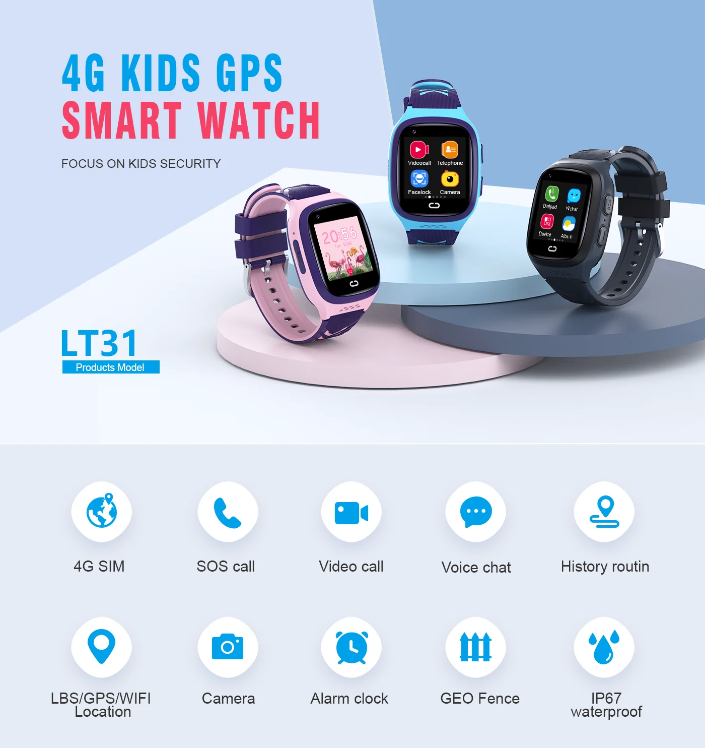 4G Kids Smartwatch SOS Waterpr - огляд і ціна Smartwatch Watches For Kids