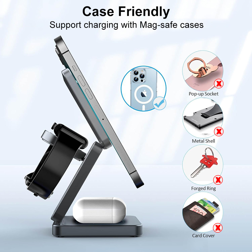 3 in 1 Foldable Magnetic Wirel - огляд і ціна Watch 7 Smartwatch Iphone