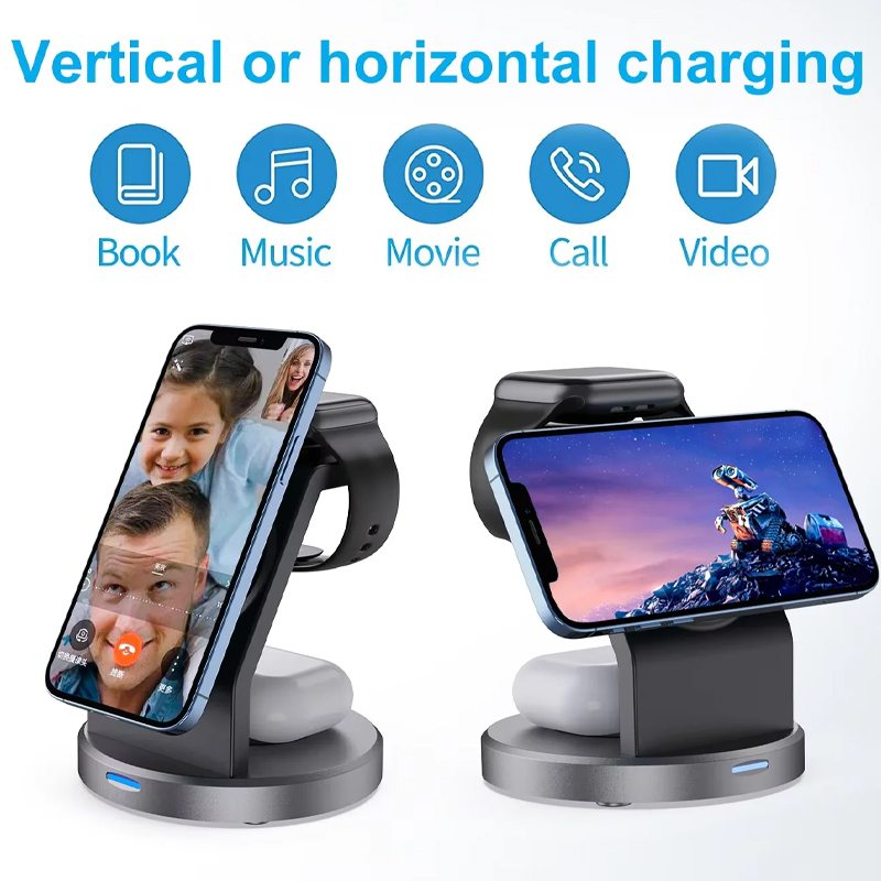 3 In 1 Wireless Charger Stand  - огляд і ціна Iwatch Smartwatch
