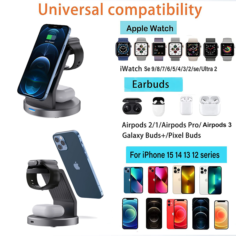3 In 1 Wireless Charger Stand  - огляд і ціна Iwatch Smartwatch