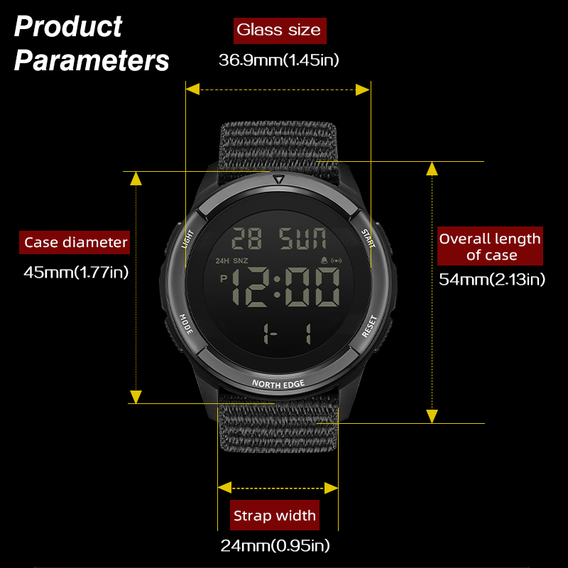 NORTH EDGE 2025 TERRAX Men's D - огляд і ціна Smartwatch Digital Watches For Men