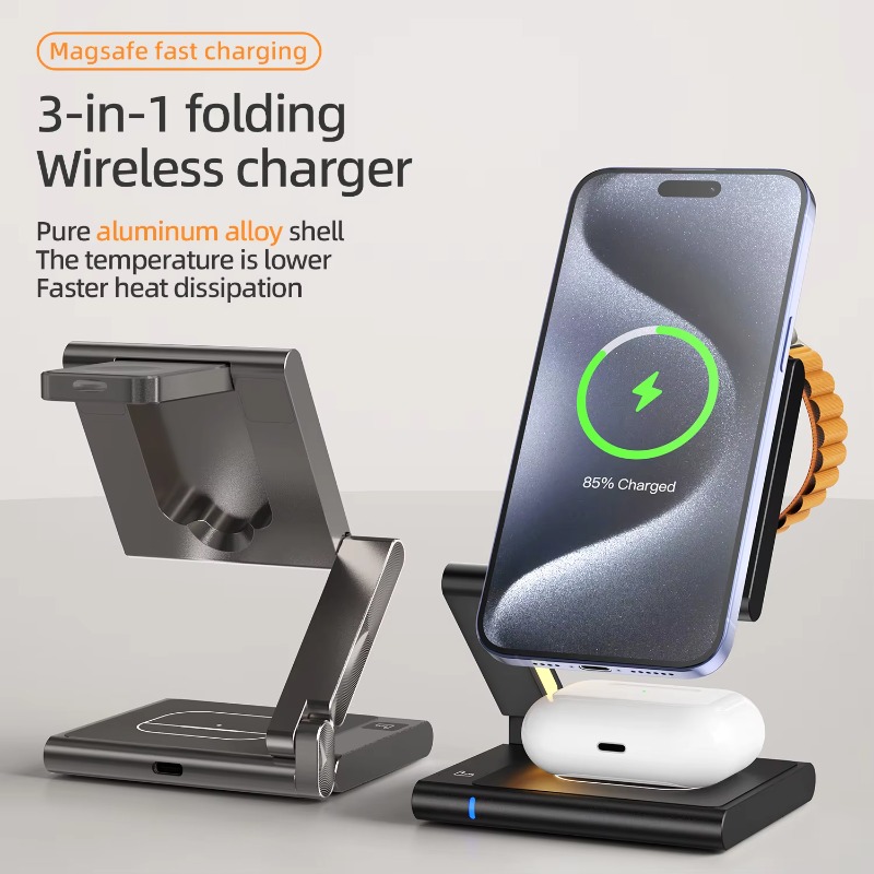 3 In 1 Qi2 Wireless Charger Fo - огляд і ціна Watch 7 Smartwatch Iphone
