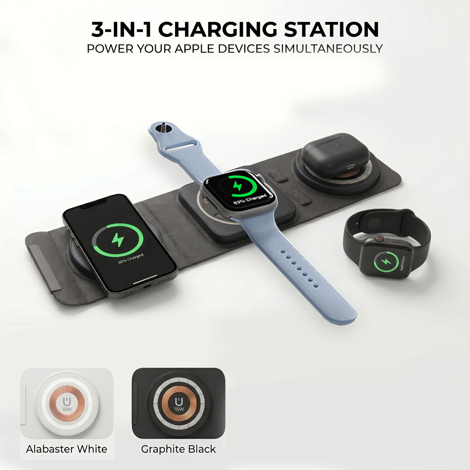 3 in 1 Foldable Wireless Charg - огляд і ціна Watch 7 Smartwatch Iphone