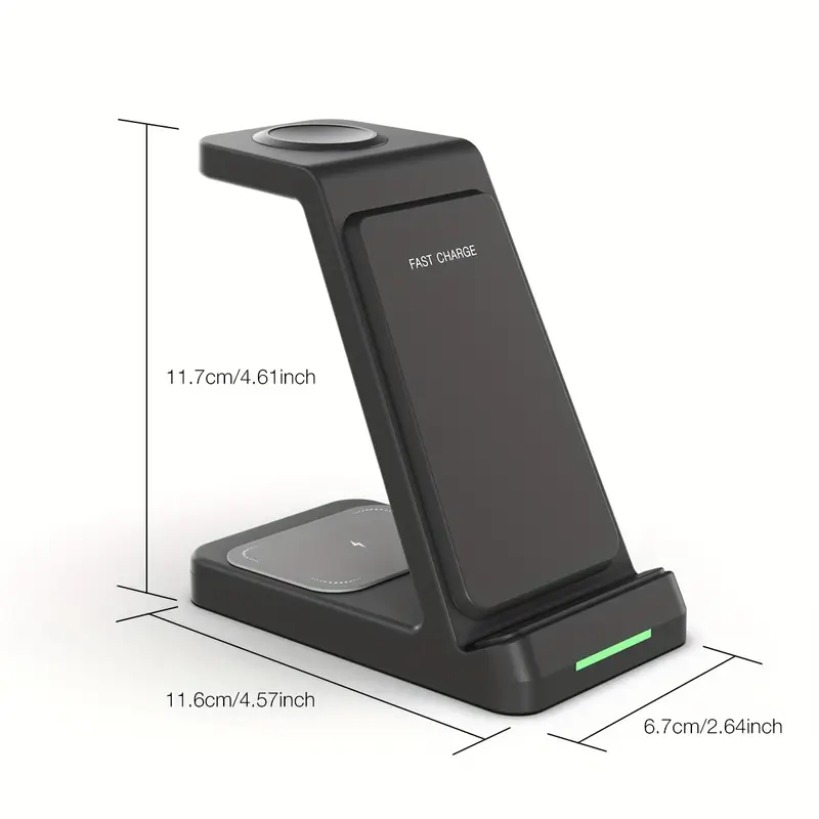 3 in 1 Fast Wireless Charger D - огляд і ціна Watch 7 Smartwatch Iphone