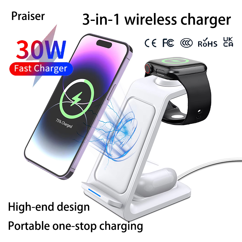 15W 3 in 1 Wireless Charger St - огляд і ціна Watch 7 Smartwatch Iphone